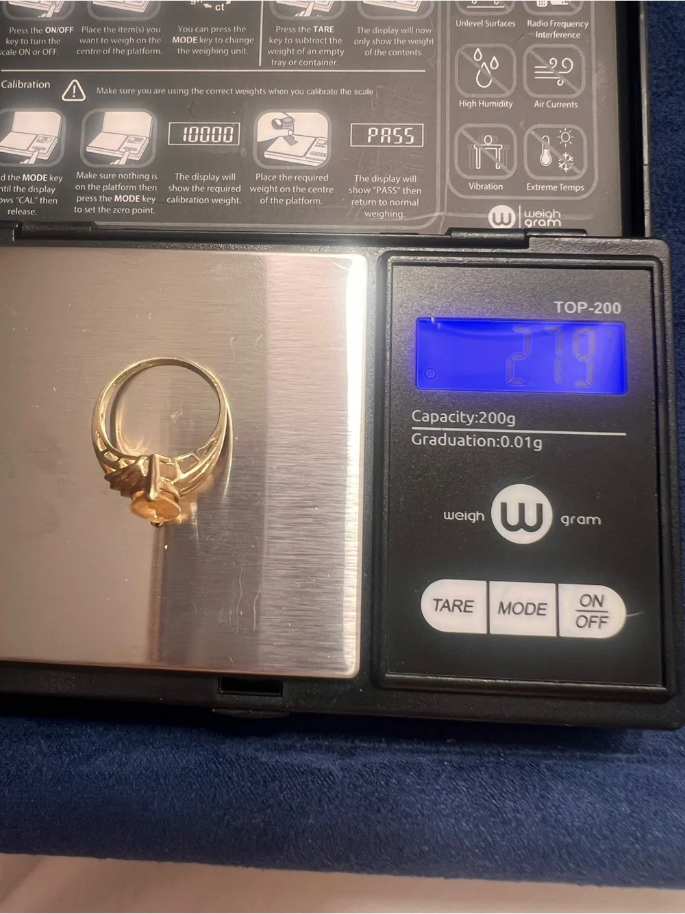 10kt Gold Citrine Marquise vintage ring- size 7